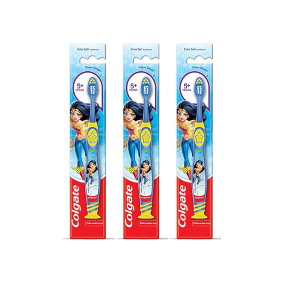 Colgate Kids Wonder Woman Extra- Soft Toothbrush (5+ Years) (pack of 3)