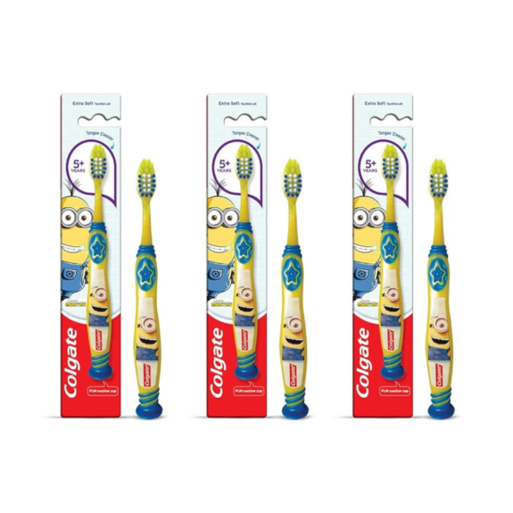 Colgate Kids Minions Extra- Soft Toothbrush (5+ Years) (pack of 3)