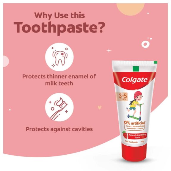 Colgate BUNDLE for Kids (3-5 years), Natural Strawberry Flavour 80g with Colgate Batman Extra Soft Toothbrush (5+ yrs) - Image 11