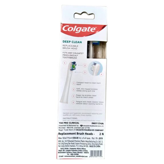 Colgate ProClinical 150 Battery Powered Electric Toothbrush Refills for adults - 2 Pieces - Image 6