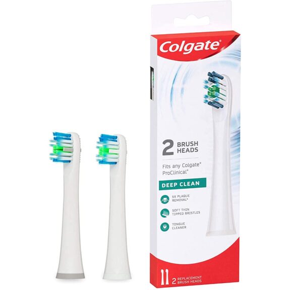 Colgate ProClinical 150 Battery Powered Electric Toothbrush Refills for adults - 2 Pieces