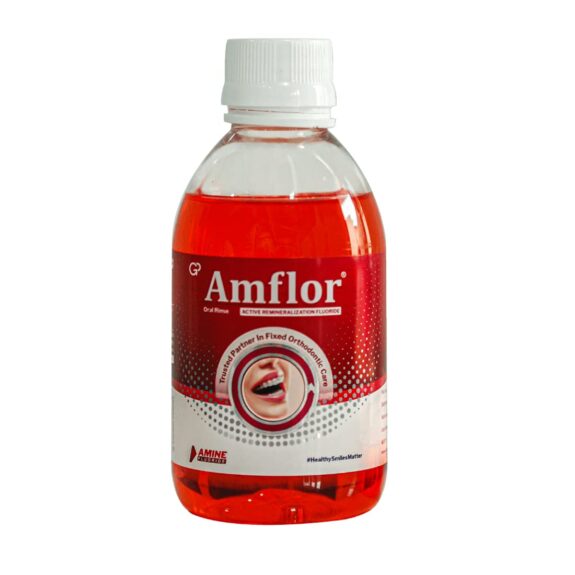 Amflor Mouthwash for Braces | Prevents Cavities & White Spot Lesions | Organic Amine Fluoride for Enamel Remineralization| Mint Flavour Orthodontic Mouthwash | Pack of 1 (250ml)