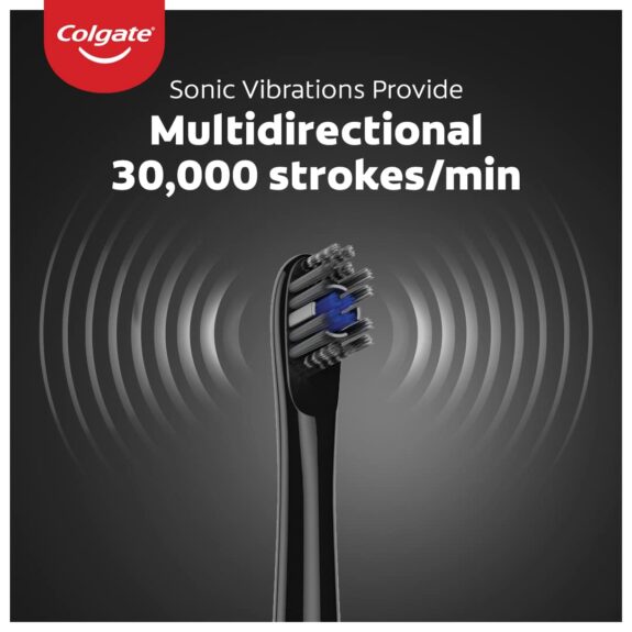 Colgate Proclinical 250R Charcoal Rechargeable Sonic Toothbrush, Electric Toothbrush with Soft & Spiral Bristles, Healthier Gums in 4 Weeks (With Replaceable Brush Head, Charger included) - Image 3