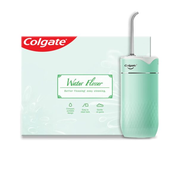 Colgate Water Flosser Green, 140ml, Waterproof design with 3 adjustable pressure modes, with Rechargeable Battery included that lasts upto 4 weeks