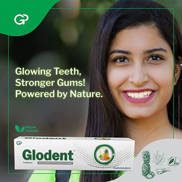 Glodent Teeth Whitening and Stain Removal Toothpaste 70g Per Pack of 2 | Natural Extract Toothpaste with Xylitol, Neem, Meswak, Pineapple and Papaya | Plaque Removal, Gum Care, Anti Cavity, Vegan - Image 2