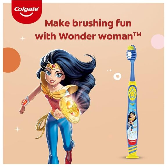 Colgate Kids Wonder Woman Extra- Soft Toothbrush (5+ Years) (pack of 3) - Image 6