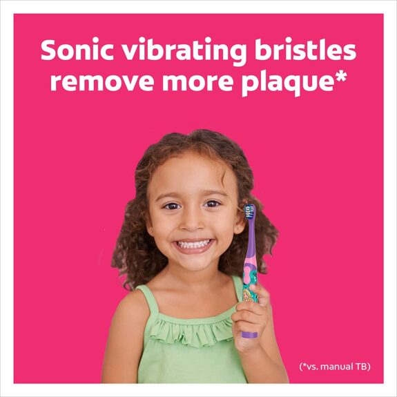 Colgate Barbie Toothbrush for kids, Battery Powered Electric Toothbrush, Age 3+, Kids toothbrush with Extra Soft Bristles and Slim Handle, Includes Replaceable Batteries - Image 4