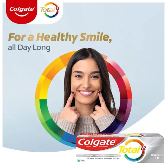 Colgate Total (120g)  Whole Mouth Health, Antibacterial Cavity Protection Toothpaste (Advanced Health) (pack of 2) - Image 5