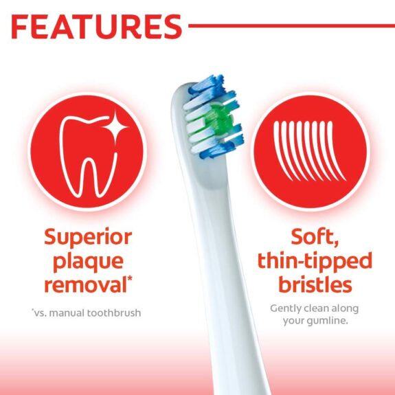 Colgate ProClinical 150 Battery Powered Electric Toothbrush Refills for adults - 2 Pieces - Image 5