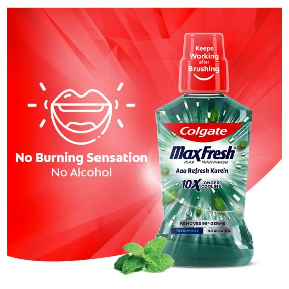 Colgate Plax Fresh Mint Mouthwash, 0% Alcohol - 500 ml - Image 6