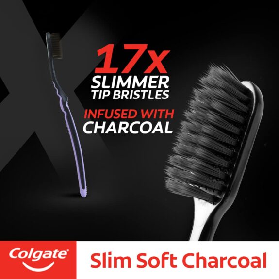 Colgate Slim Soft Charcoal Toothbrush (Buy 2 Get 2 Free) - 4 Pcs - Image 3