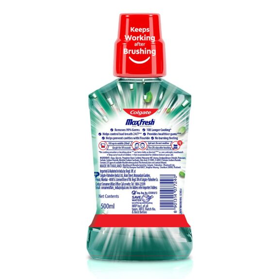 Colgate Plax Fresh Mint Mouthwash, 0% Alcohol - 500 ml - Image 8