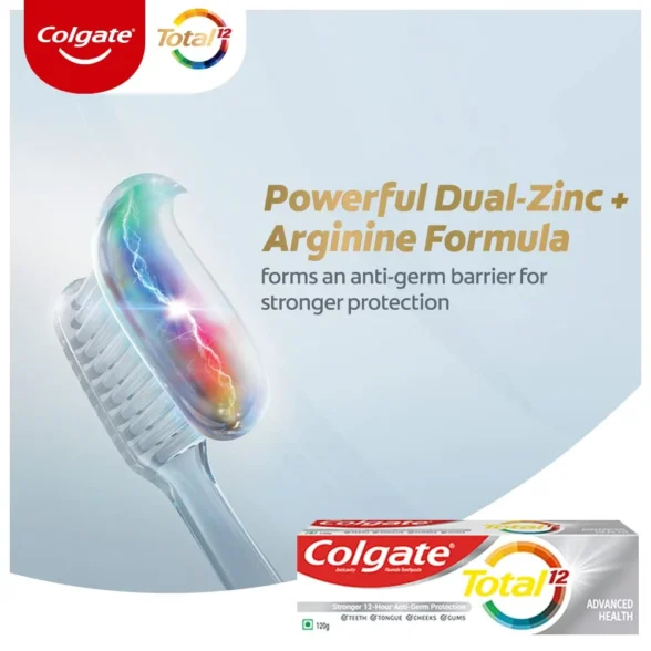 Colgate Total (120g)  Whole Mouth Health, Antibacterial Cavity Protection Toothpaste (Advanced Health) (pack of 2) - Image 6