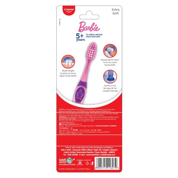 Colgate Kids Barbie Toothbrush, (Pack of 3) - Image 8