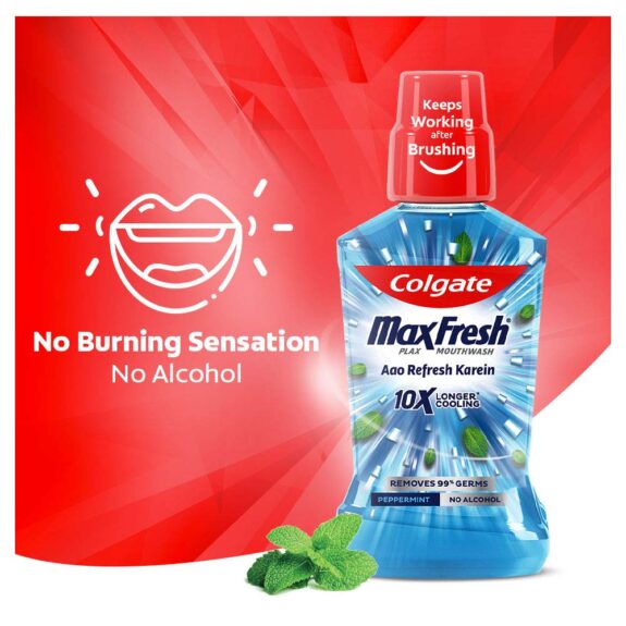 Colgate Plax Mouthwash, 0% Alcohol -(Peppermint)  500 ml (Peppermint) - Image 4