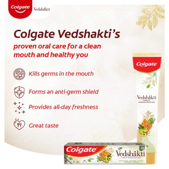 Colgate Swarna Vedshakti Ayurvedic Cavity Protection, Bad Breath Treatment Toothpaste 200mg - Image 4