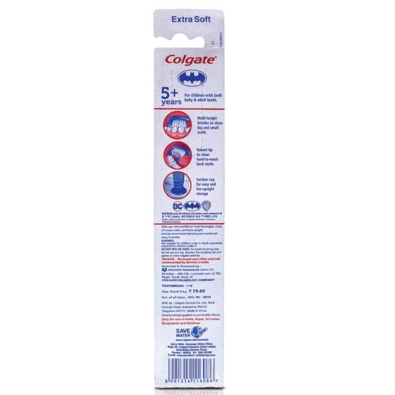 Colgate Kids Batman Extra- Soft Toothbrush (5+ Years) (pack of 3) - Image 4