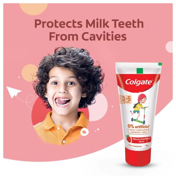 Colgate BUNDLE for Kids (3-5 years), Natural Strawberry Flavour 80g with Colgate Batman Extra Soft Toothbrush (5+ yrs) - Image 7