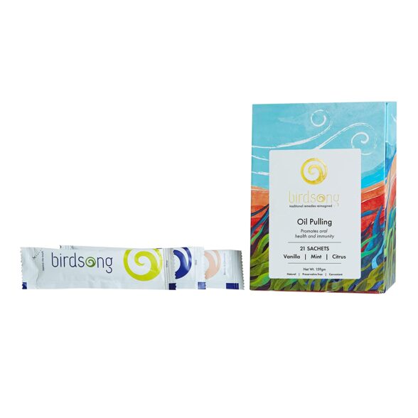 Birdsong Citrus, Mint, Vanilla & Cinnamon Oil Pulling Mouthwash - Pack of 1, 21 Sachets, 8 ml Each - Image 3