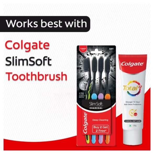 Colgate Total Whole Mouth Health, Antibacterial Toothpaste, 120gm (Charcoal Deep Clean) - Image 6