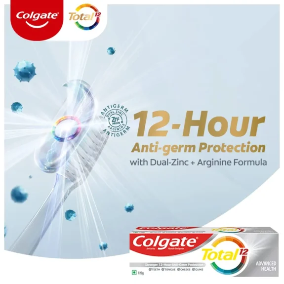 Colgate Total (120g)  Whole Mouth Health, Antibacterial Cavity Protection Toothpaste (Advanced Health) (pack of 2) - Image 8