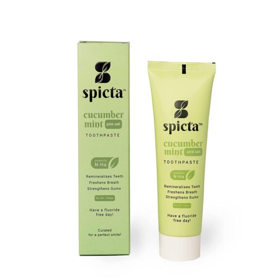 Spicta Cucumber Mint Toothpaste With Himalayan Pink Salt | Powered By Teeth Remineralisation Formula: N-Ha | SLS & Paraben Free | Freshens Breath & Strengthens Gums - 100 gm - Image 7