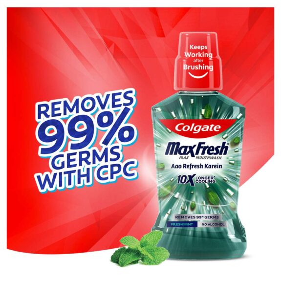 Colgate Plax Fresh Mint Mouthwash, 0% Alcohol - 500 ml - Image 9