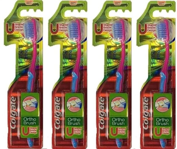 Colgate Slim Soft Ortho Toothbrush, Soft, Compact Head (pack of 4)