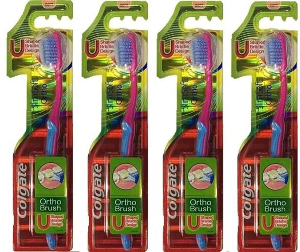 Colgate Slim Soft Ortho Toothbrush, Soft, Compact Head (pack of 4)