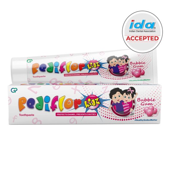 Pediflor Kidz Toothpaste | Bubble Gum (pack of 2) - Protects Enamel, Prevents Cavities | Anticavity Toothpaste for Kids | Vegan Friendly | Pack of 2 - Image 3