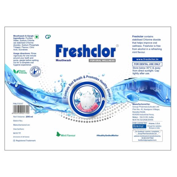 Freshclor+ | Antimicrobial Mouthwash Pack of 1 | 200ml per bottle - Image 4