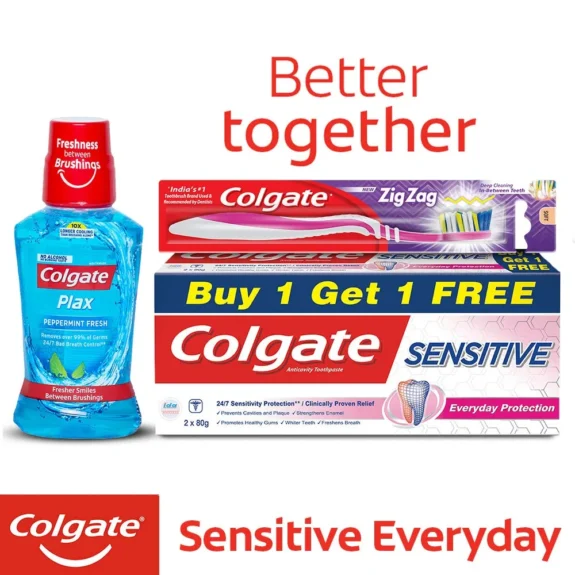 Colgate Sensitive Everyday Protection Anticavity Toothpaste - 80g (Buy 1 get 1 free) - Image 4