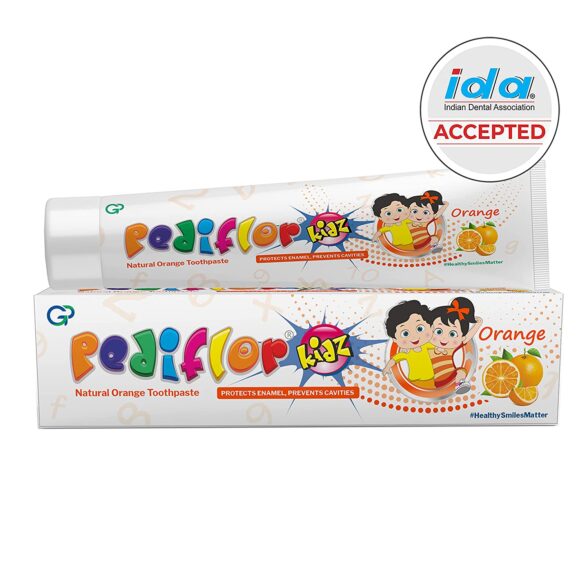 PediflorKidz Anti Cavity Toothpaste | Bubble Gum and Orange Flavour Combo Pack of 2 | Fluoride Toothpaste for Children with Xylitol | Fights Kids Tooth Decay | Vegan | 70g per pack - Image 6