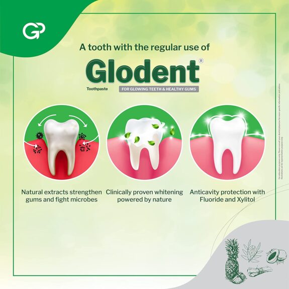 Glodent Teeth Whitening and Stain Removal Toothpaste 70g Per Pack of 2 | Natural Extract Toothpaste with Xylitol, Neem, Meswak, Pineapple and Papaya | Plaque Removal, Gum Care, Anti Cavity, Vegan - Image 7