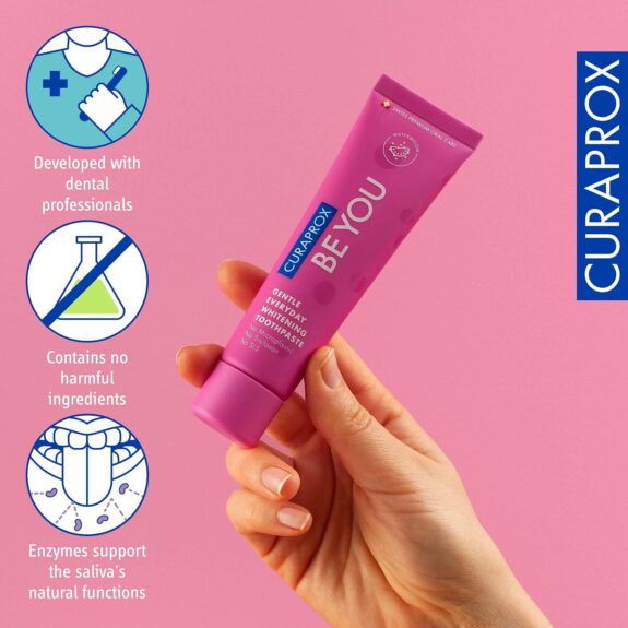 CURAPROX Be You Toothpaste By Dr. Reddy'S|Gentle Everyday Whitening Toothpaste|Blackberry Flavour|Non Bleaching|Developed By Dental Experts|Microplastic Free,Triclosan Free,Fluoride Toothpaste-60Ml - Image 4