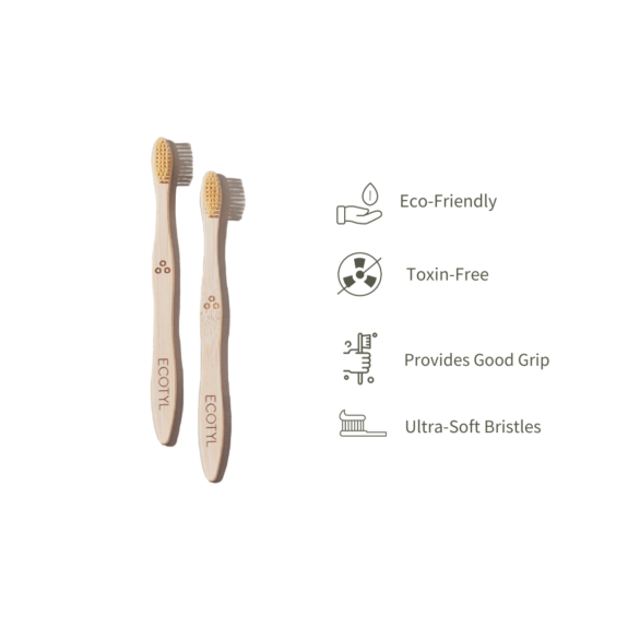 "Sustainable Family" - Combo- Set of 6 | Toothbrush + Tongue Cleaner by Ecotyl | 2 Adult Toothbrush+ 2 Kids Toothbrush + 2 Tongue Cleaners - Image 4