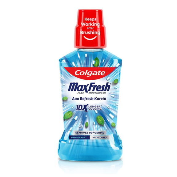 Colgate Maxfresh Plax Antibacterial Mouthwash, 24/7 Fresh Breath - 250ml, (Peppermint) (pack of 2) - Image 9