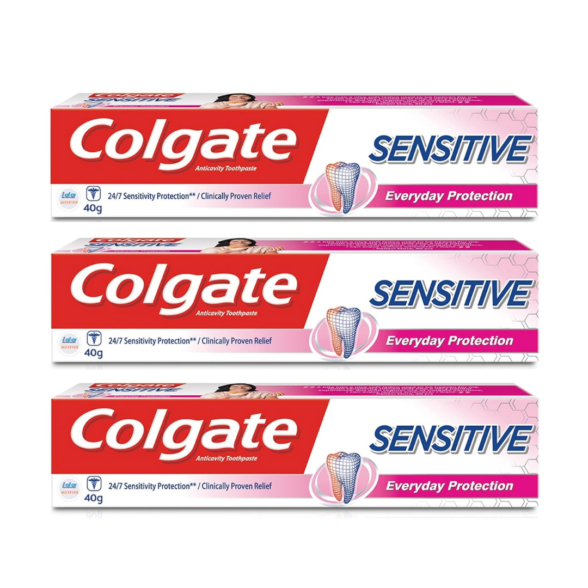 Colgate Sensitive Everyday Protection 40g Toothpaste (Pack of 3, 40g each)