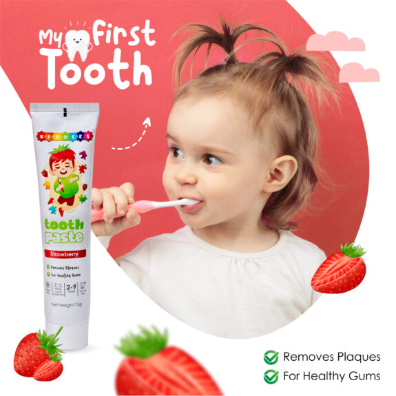 Kiddees Strawberry Toothpaste for Kids 2 to 9 years (BOX of 50) - Image 5