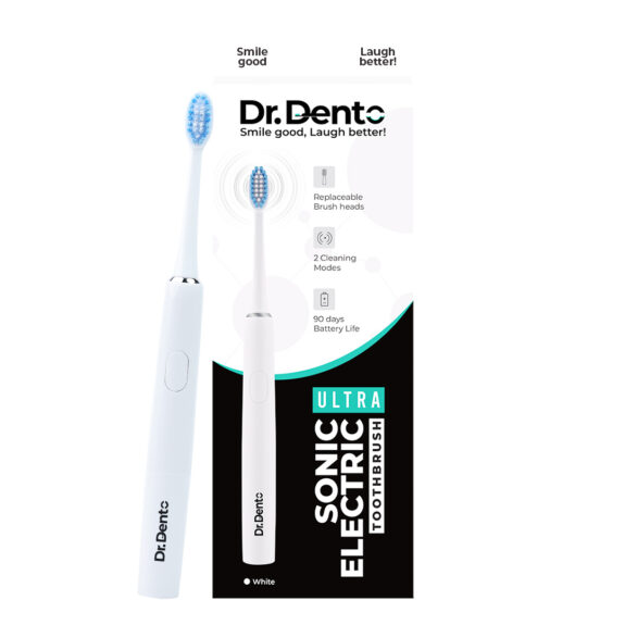 Dr. Dento Ultra Series Sonic Electric Toothbrush - Frosty White