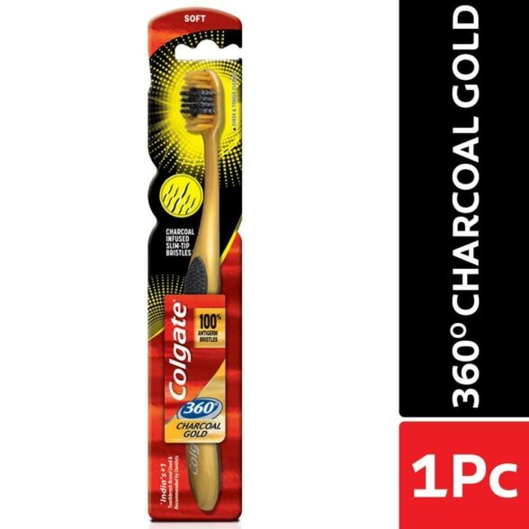 Colgate 360 Toothbrush Charcoal Gold (pack of 2) - Image 2