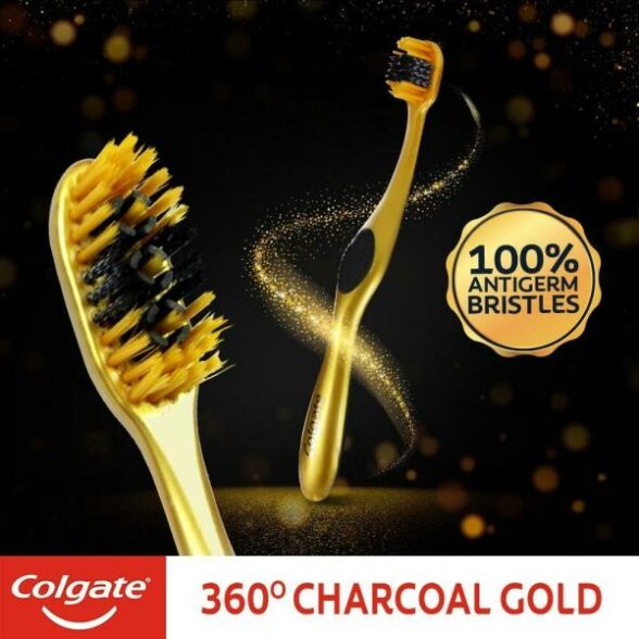 Colgate 360 Toothbrush Charcoal Gold (pack of 2) - Image 3