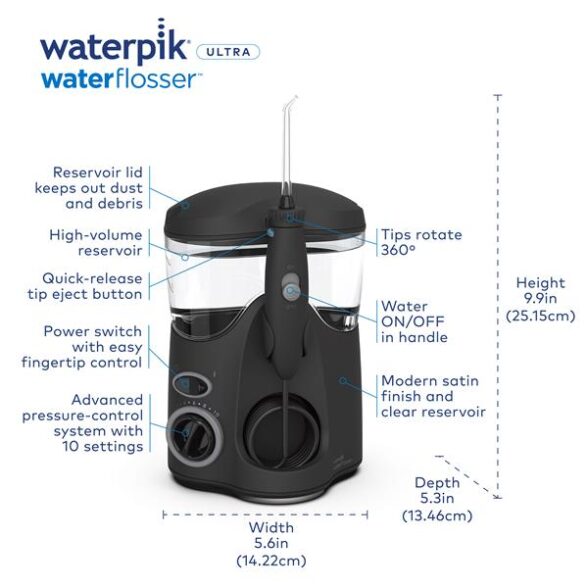 WaterPik Ultra Dental Water Jet (7 Tips)(Black Satin) (WP 112) - Image 5