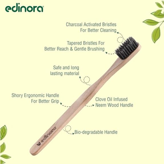 Edinora Clove infused Neemwood Toothbrush | Edinora Toothbrush | Pack of 2 - Image 6