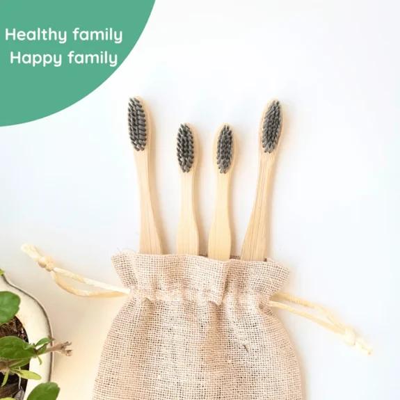 Bamboo Toothbrush - Family Pack (2 Adults 2 Kids) - Image 4