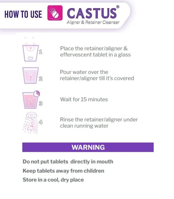 Castus Retainer & Aligners Cleanser Tablets | 90 Tablets - Image 2